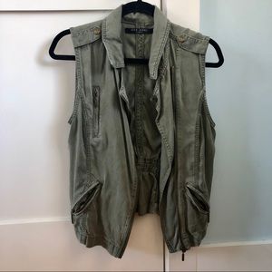 Max Jeans Army Green Denim Vest
